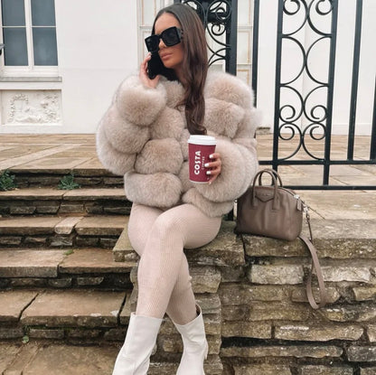 BUBBLE CROPPED COAT LATTE