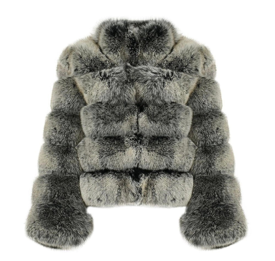 BUBBLE COLAR COAT SMOKE