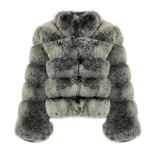 BUBBLE COLAR COAT SMOKE