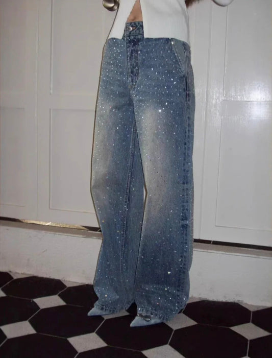GLITZER DENIM JEANS
